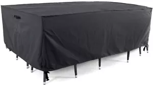 Set da pranzo copertura sedia tavolo esterno rettangolare patio antisbiadimento resistente all'acqua - Foto 1 di 5