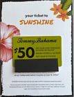 TOMMY BAHAMA COUPON CARD $50 OFF $100 OnLine/In Store EXPIRES: 6/16/24 FAST SHIP
