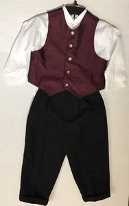 Good Lad set 3 pezzi ragazzo bordeaux gilet camicia bianca pantaloni neri 3T usato in ottime condizioni - Foto 1 di 9