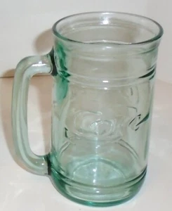 Tazza Coca Cola vintage verde chiaro in rilievo alta 5 1/2" lati dritti stile - Foto 1 di 7