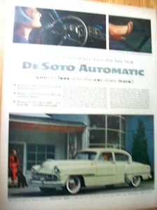 1954 54 DeSoto De Soto Firedome 4-dr sedan large color mag car ad - Picture 1 of 1