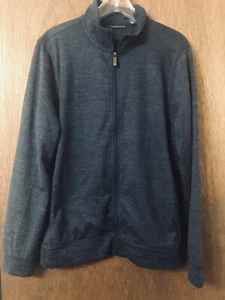 Perry Ellis mens Waffle Mesh Full Zip Mock Neck Jacket Navy Size L. - Picture 1 of 7