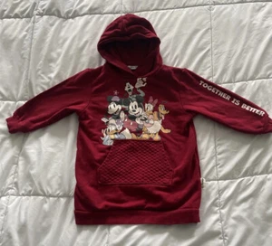 H&M Disney Mickey Friends Unisex Red Toddler Hoodie Sweater Pullover Size 3/4T - Picture 1 of 11
