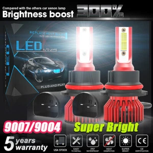 2x 9007/HB5 LED Headlight Bulbs Kit 8000K White High Low Beam Light Super Bright - Foto 1 di 10