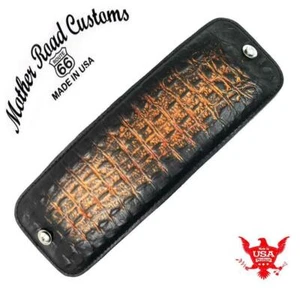 Harley Softail Passenger P-Pad 2018-2021 cuero de cocodrilo marrón antiguo EE. UU. - Imagen 1 de 3