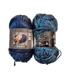 2 madejas patones hilo metálico 3 oz azul acero metálico verde azulado nuevo en paquete - Imagen 1 de 5