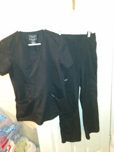 Cherokee Workwear Revolution Scrubs Set Women’s Black Top Small Pants XXS - Picture 1 of 7