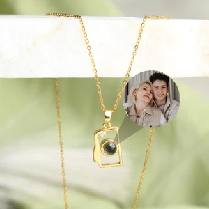 Personalisierte Kamera Foto Projektion Halskette • Bild innen Anhänger Schmuck - Bild 1 von 5