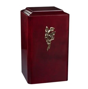 Modern Cremation Casket Funeral Ashes Urn for Adult- High Gloss Cherry - Picture 1 of 8