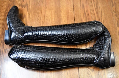 Sergio Grasso NUEVO CHAROL cocodrilo botas de campo altas 39 HE 8-8.5 alto delgado Foto 1 de 4