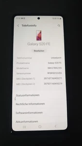 Samsung Galaxy S20 FE SM-G780G 128GB  Smartphone Display Bleibt Schwarz Defekt - Bild 1 von 2