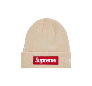Gorro Supreme New Era Logo Caja “Piedra” Talla Única (Nuevo) - Imagen 1 de 3