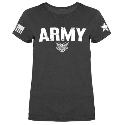 Camiseta patriótica para mujer del ejército militar del orgullo americano veterano bandera de Estados Unidos Foto 1 de 4