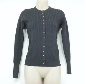 ZARA Grey Embellished Soft Thin Silky Cable Knit Women's Cardigan UK 8 10 S - Picture 1 of 3