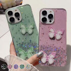 Bling Glitter Butterfly Soft Gel Case Cover For Samsung S24 Ultra S23 S22 S21 FE