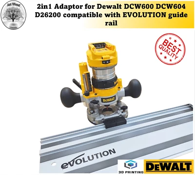 2in1 Dewalt DCW600 DCW604 D26200 Adaptor router guide EVOLUTION rail track - Image 1 of 4