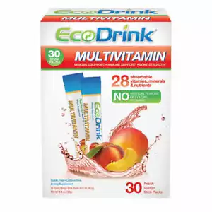 EcoDrink komplette Multivitamin-Getränkemixung, 30 Packungen Pfirsichmango - Bild 1 von 2