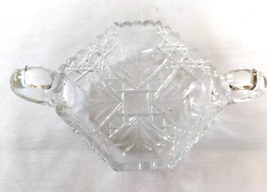 VTG American Brilliant Period Quad Crystal Cut Glass From The Dish 9" Handles - Picture 1 of 5