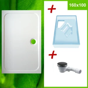 Duschwanne 160x100 cm ISB137 + Wannenträger + Ablauf Dusche Komplettangebot - Bild 1 von 10