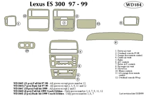 LEXUS ES 1997 1998 1999 DASH TRIM KIT s - Imagen 1 de 1