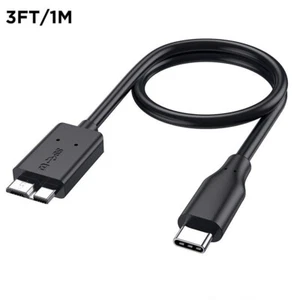 3ft Micro B to USB Type C 3.1 External Hard Drive Cable Cord for MacBook Seagate - Picture 1 of 7