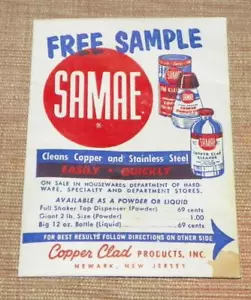 Vintage SAMAE Copper Cleaner free sample Packet full never open 1940's - Picture 1 of 3