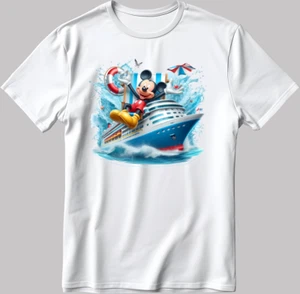 Camiseta Disney Mickey Mouse manga corta blanca-negra para hombre/mujer F557 - Imagen 1 de 6