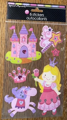 Special Moments Handmade Lg Castle Princess Horse Crown Wand Scrapbook Stickers - Image 1 of 4