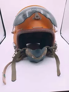 U.S. Air Force Fighter Pilot Helmet Aviation Flight Military 1950/1960? Orange - Picture 1 of 7