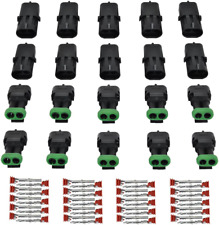 10 Kit 2 Pin Waterproof Connector for 20-14 AWG Wire Harness 2.5Mm Series Automo