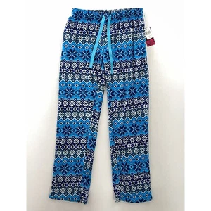 Ashford & Brooks Womens Lounge Pajama Pants Blue Nordic Fair Isle Fleece S New - Picture 1 of 9