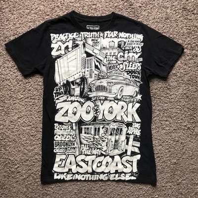 Camiseta vintage Y2K pequeña zoológico York NYC 5 condados graffiti para hombre Foto 1 de 4