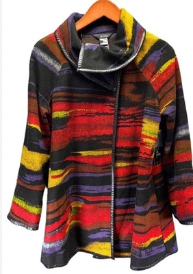 Ali Miles Wool Blend Southwest Aztec  Cowl-Neck Sweater Women Plus Size 2X Artsy - Image 1 of 4