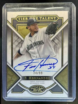 2023 Topps Tier One Felix Hernandez Talent Auto #74/99 Mariners - Image 1 of 2