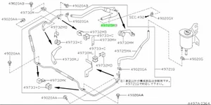 Schlauch, Rücklauf Servolenkung für: Nissan Skyline R33 GTR BCNR33 95-98 - Bild 1 von 1