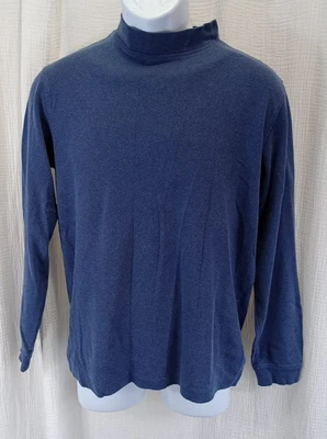 Croft & Barrow T-Shirt Men's Size S Blue Mock Neck Long Sleeve - Image 1 of 4