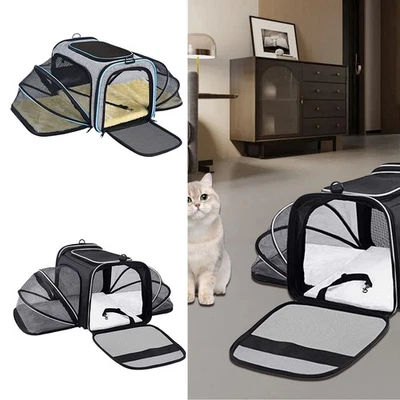 Bolsa de viagem expansível portátil inodora para gatos bolsa para transporte de animais de estimação para cães - Imagem 1 de 4