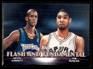2000-01 Topps Flash and Fundamental Kevin Garnett / Tim Duncan San Antonio Spurs - Picture 1 of 2