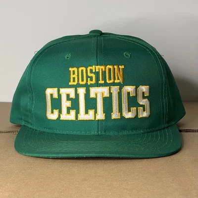 Vintage Boston Celtics Hat Cap Snapback Mens Green Yellow Arch NBA Starter 90s - Image 1 of 4