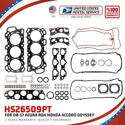 Juego de juntas de culata para 08-17 Acura RDX TL TSX Honda Accord Odyssey 3,5 L J35Y1 J35A7 Foto 1 de 4