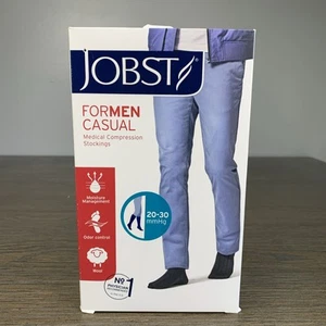 Jobst For Men Black Knee High Closed Toe 20-30 mmHg Compression Socks Large - Picture 1 of 5