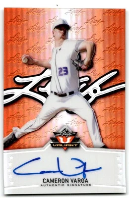 2014 Leaf Valiant #BA-CV1 Cameron Varga Orange #/50 Tampa Bay Rays Auto - Image 1 of 2
