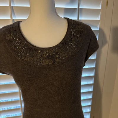 Classiques Entier Brown Wool/Acrylic/Alpaca Embellished Dress, Women's S Classic - Image 1 of 4