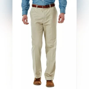Pantalones de corte clásico Haggar para hombre, caqui, 38 Wx29 L, nuevos con etiquetas - Imagen 1 de 16