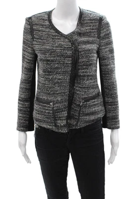 Rebecca Taylor Womens Black Designer Blazer Zip Long Sleeve Size 4 - Image 1 of 4