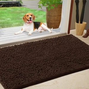 Chenille Absorbent Outdoor Doormat 36" x 24", Washable Muddy Door Mats for Do... - Bild 1 von 9