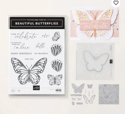 HERMOSO PAQUETE DE MARIPOSAS ESTAMPACIÓN - Juego de sellos híbrido carpeta de estampado y troquel Foto 1 de 4