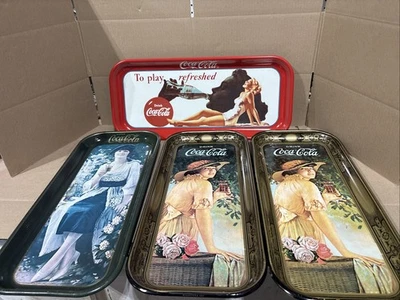 (4) Coca-Cola COLLECTIBLE Metal Trays 19"X8.5" 1970’s & 1990’s. - Image 1 of 4
