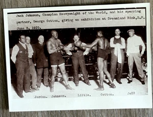 1910 Jack Johnson Spars With George Kid Cotton at Dreamland Rink Type 3(b) Photo - Picture 1 of 3