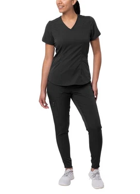 Adar Pro Modern Athletic Women Modern V-Neck Scrub Top & Scrub Pants - Image 1 of 4